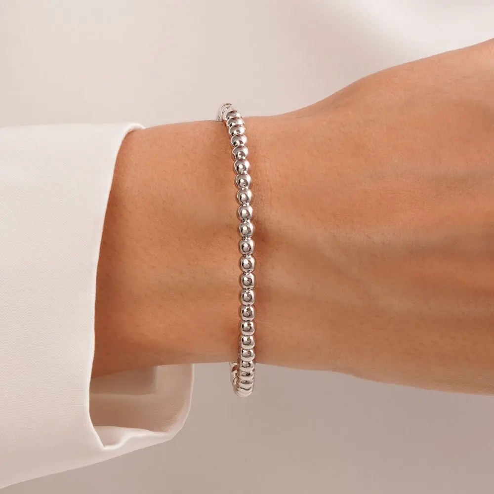 تصویر دستبند شوپینگ النگویی سفید(سایز3)