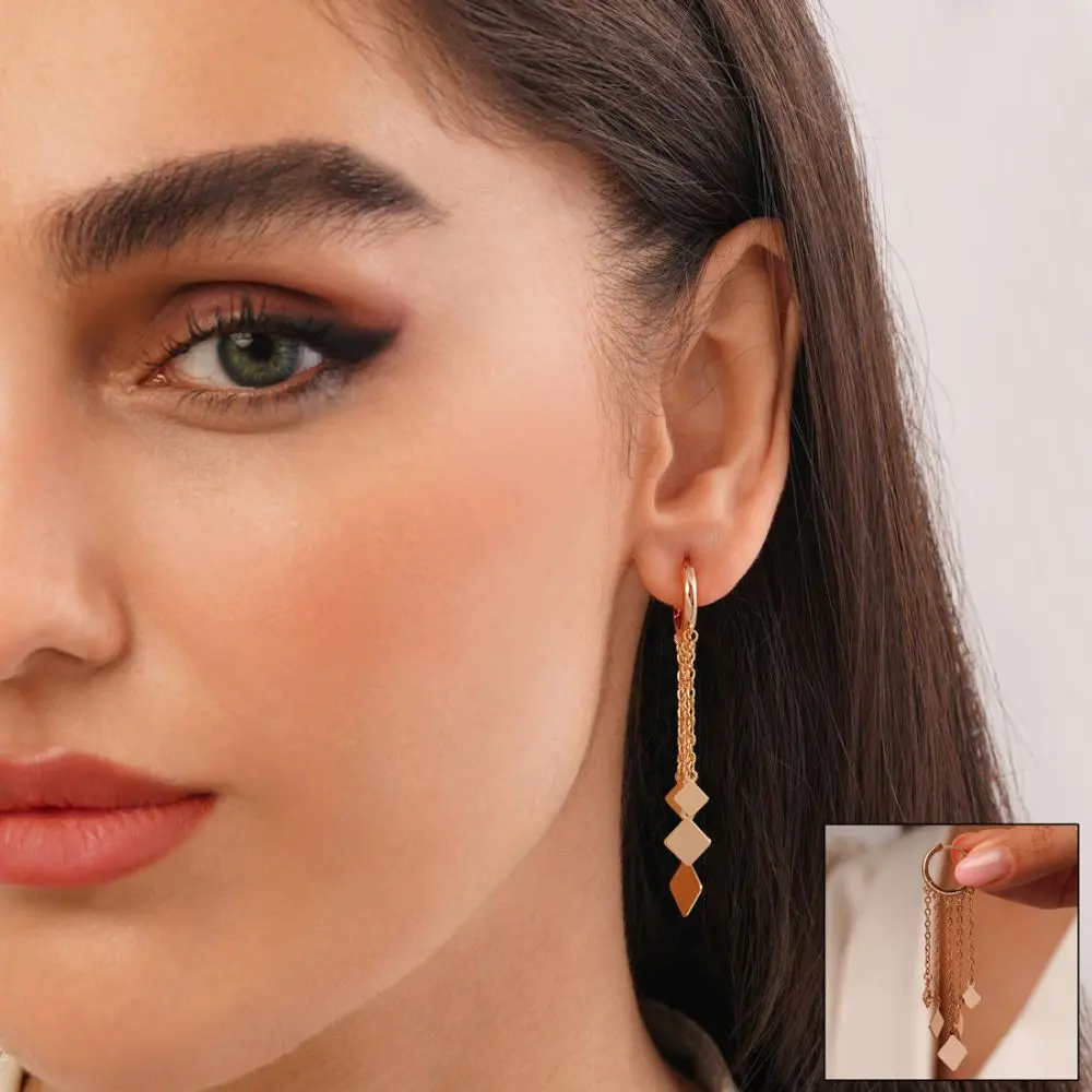 تصویر گوشواره شوپینگ طلایی