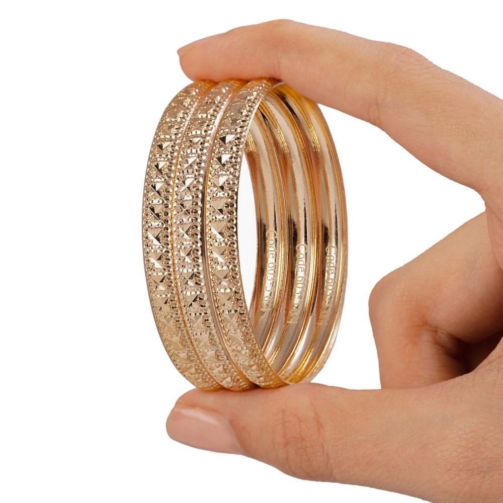 النگو 6 میل بچه گانه سایز 4 طلایی ضمانتی (بسته3عددی)