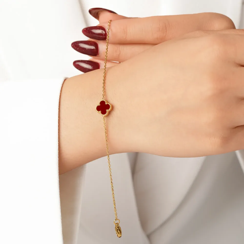 تصویر دستبند استیل 304 زنجیری ونکلیف طلایی