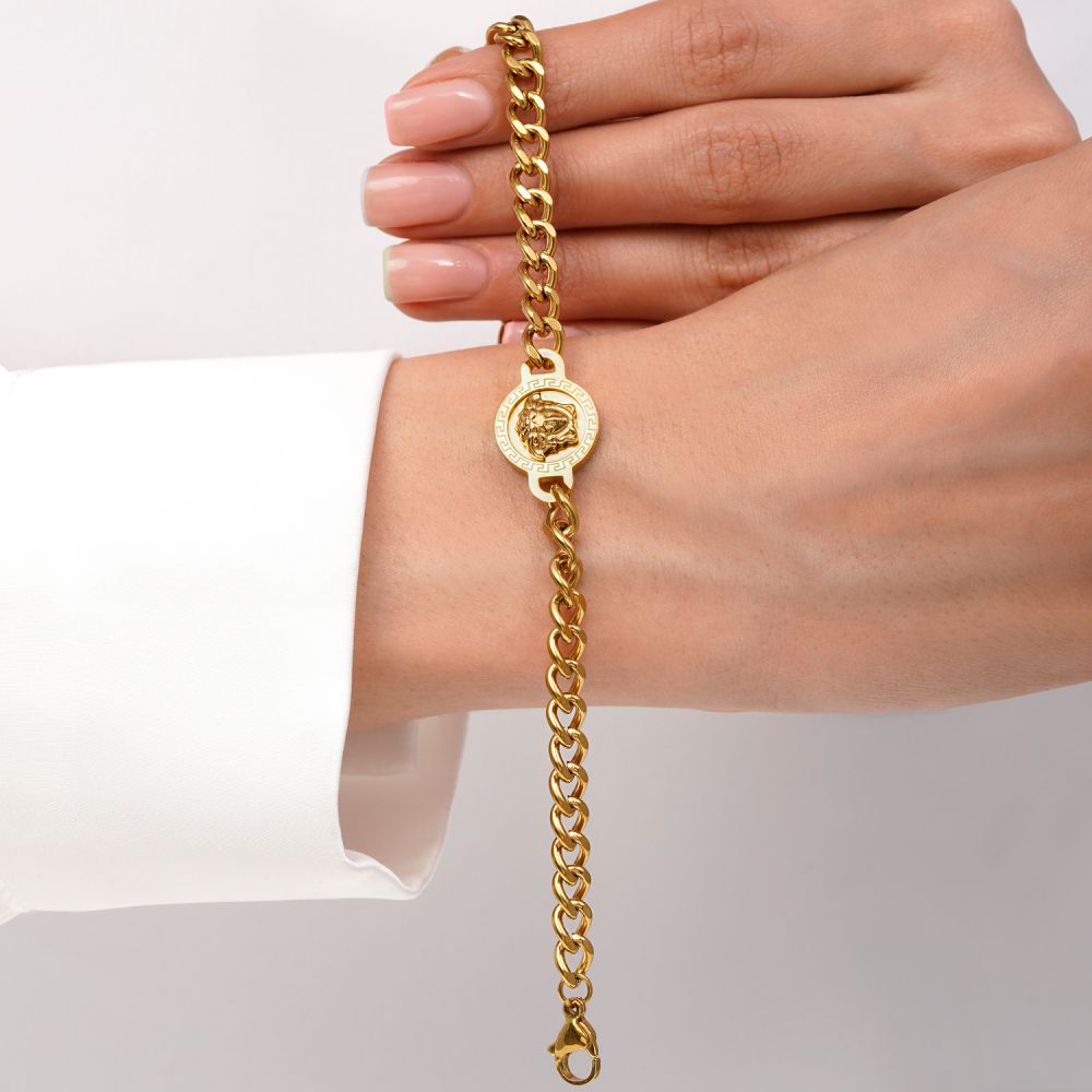 تصویر دستبند ورساچه استیل 304 طلایی 