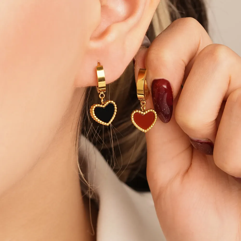 تصویر گوشواره استیل 304 حلقه ای طلایی