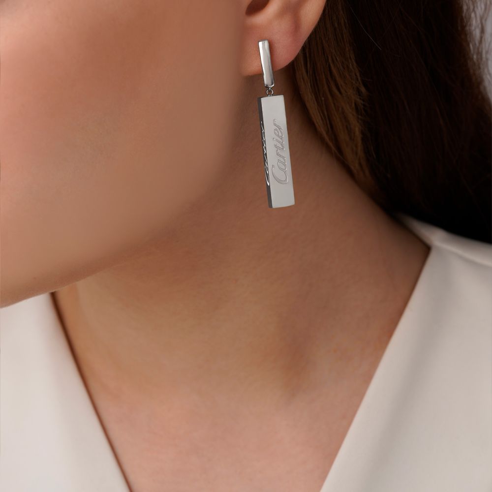 تصویر گوشواره استیل 304 های کوآلیتی کارتیر سفید