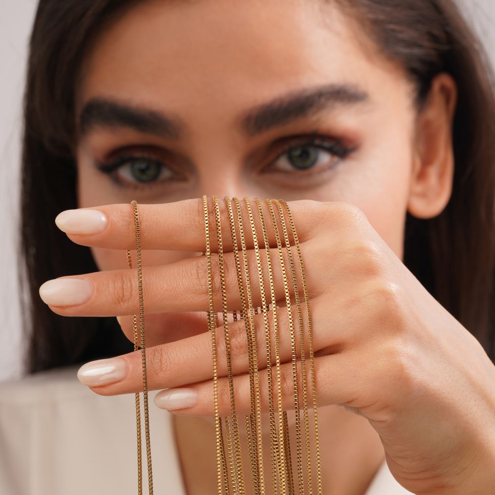 تصویر زنجیر ونیزی  طلایی استیل 304 (بسته10عددی)