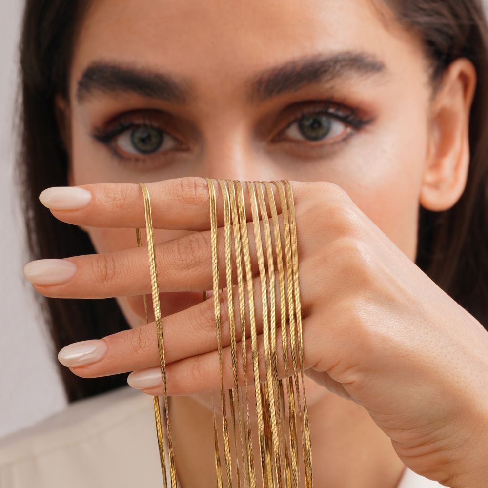 تصویر زنجیر ماری تخت طلایی استیل 304 (بسته10عددی)