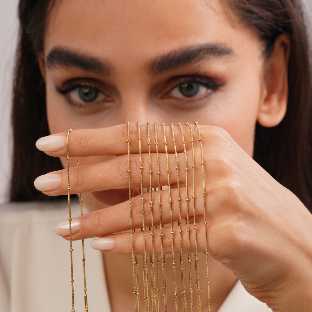 تصویر زنجیر ماری توپی طلایی استیل 304 (بسته 10 عددی )