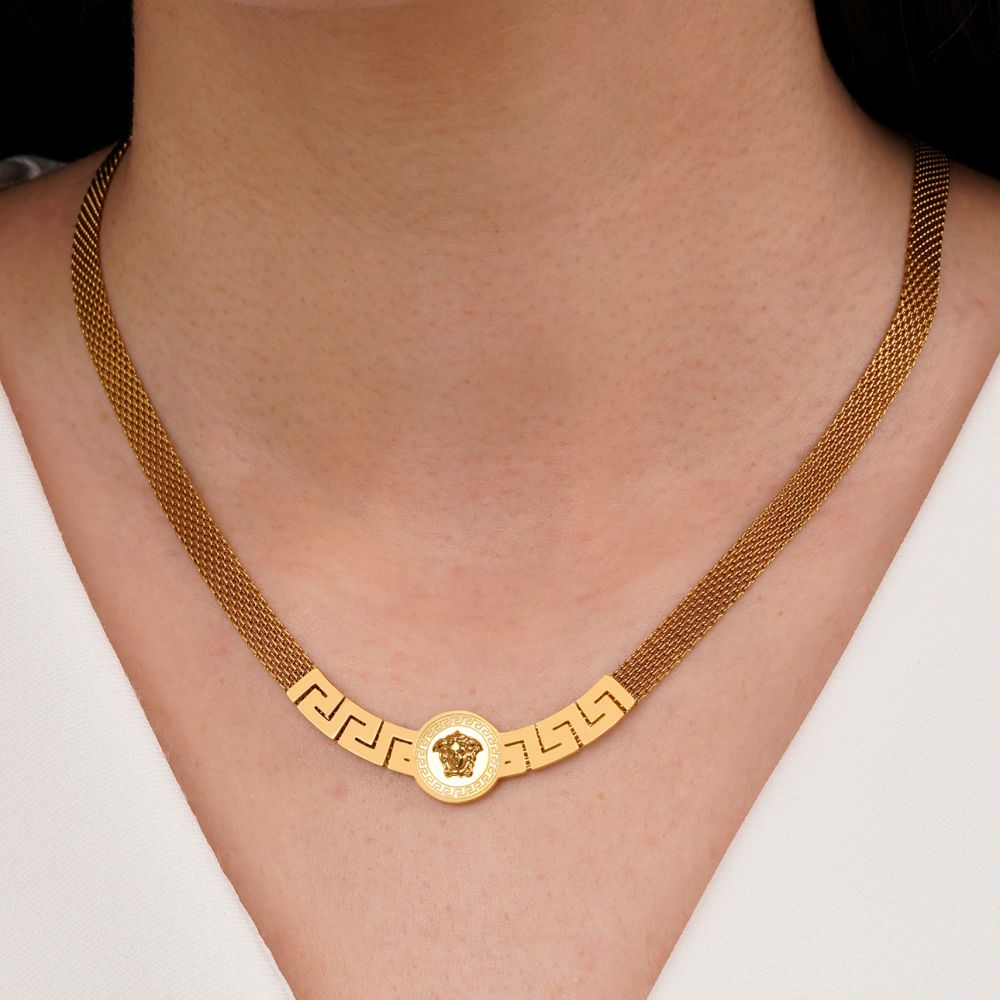 تصویر گردنبند ورساچه استیل 304 طلایی