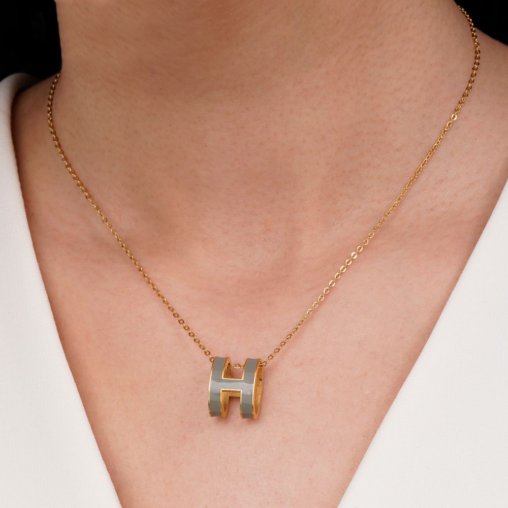 تصویر گردنبند هرمس استیل 304 طلایی 12میل