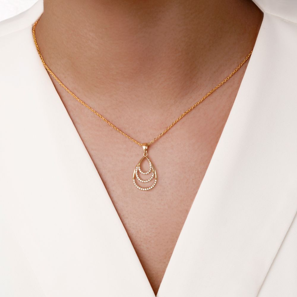 پلاک شوپینگ نگین دار 15.3 میل طلایی