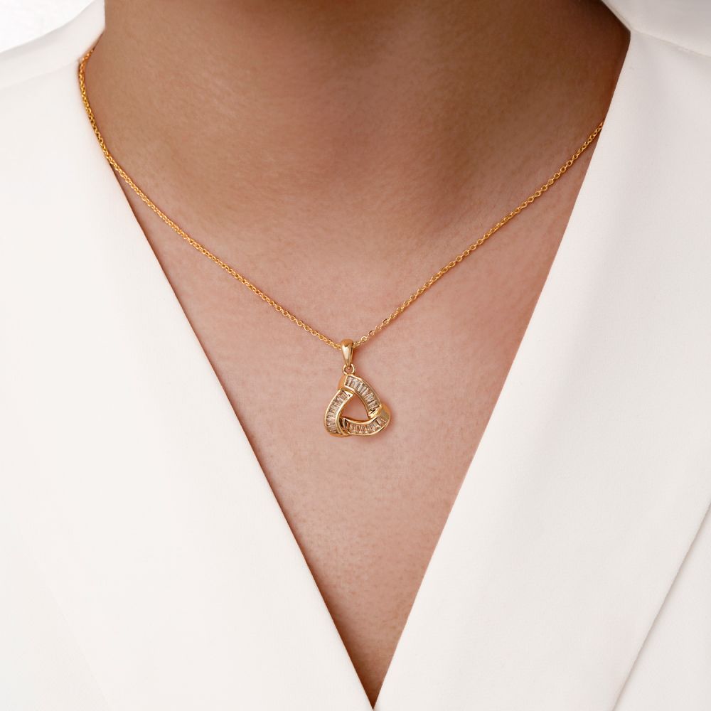 تصویر پلاک شوپینگ نگین دار 14.2 میل طلایی