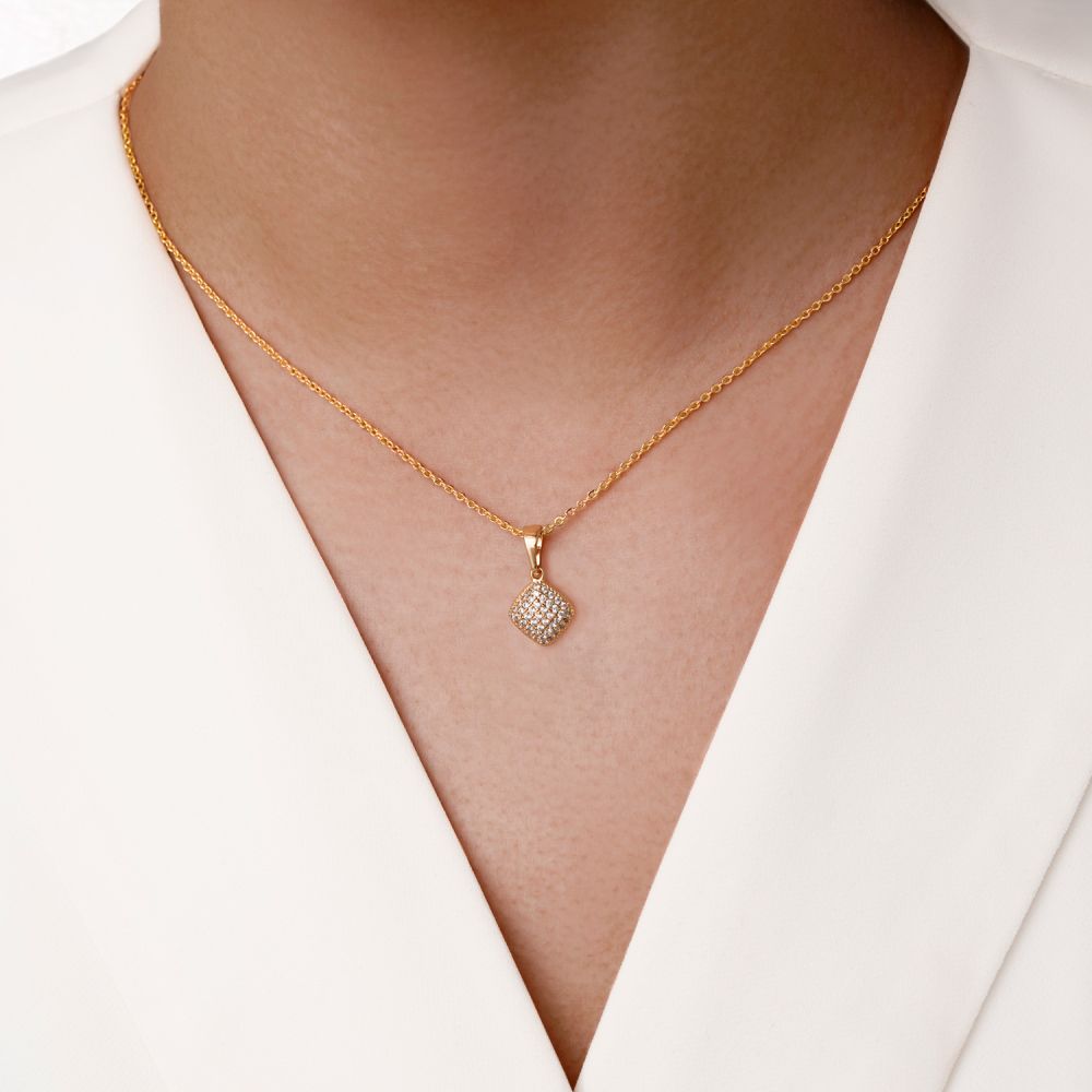 پلاک شوپینگ نگین دار 9.8میل طلایی