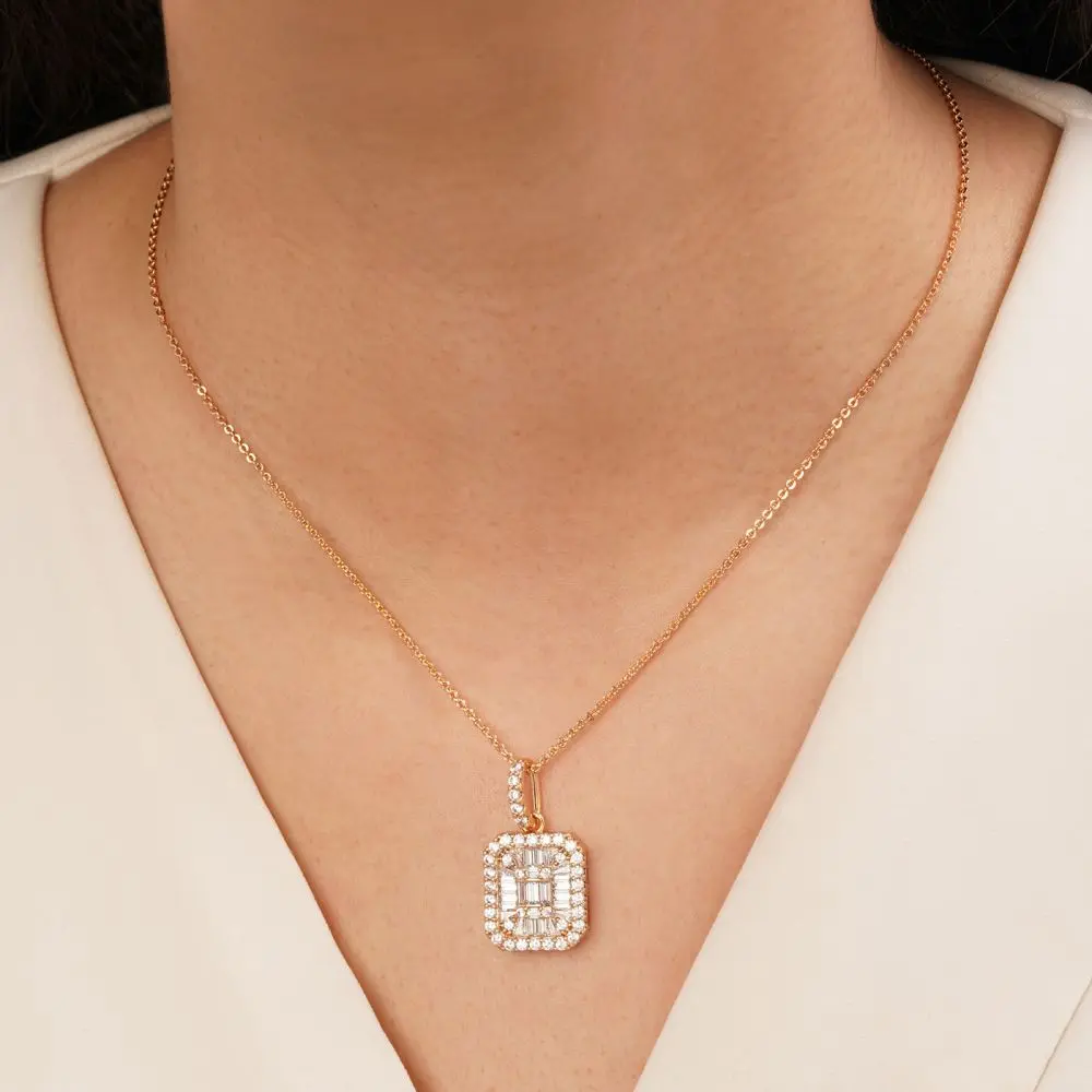 تصویر پلاک نگین دار طلایی شوپینگ