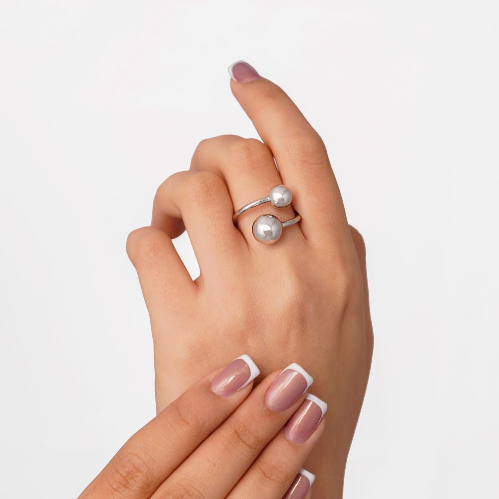 تصویر انگشتر شوپینگ توپی سفید(پک 2 عددی)