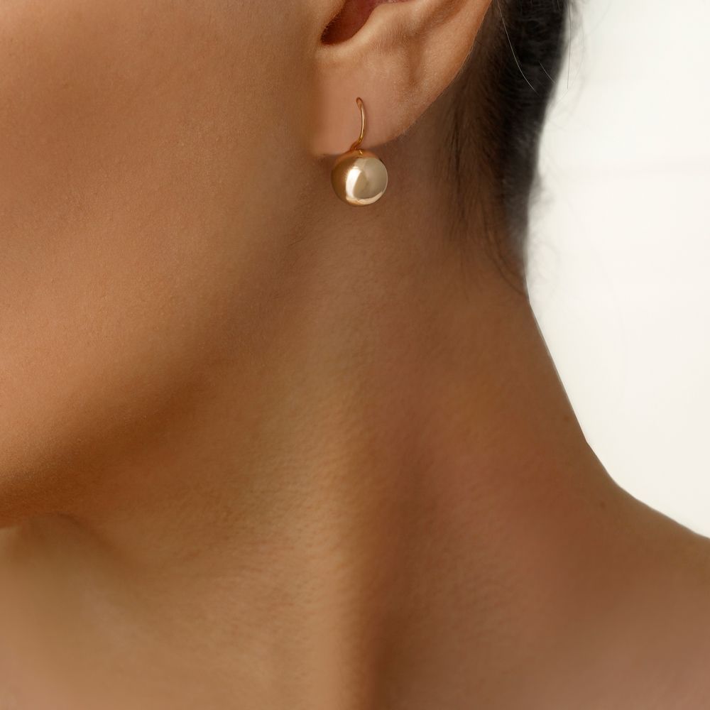 گوشواره شوپینگ حلقه ای توپی 9.6 میل طلایی