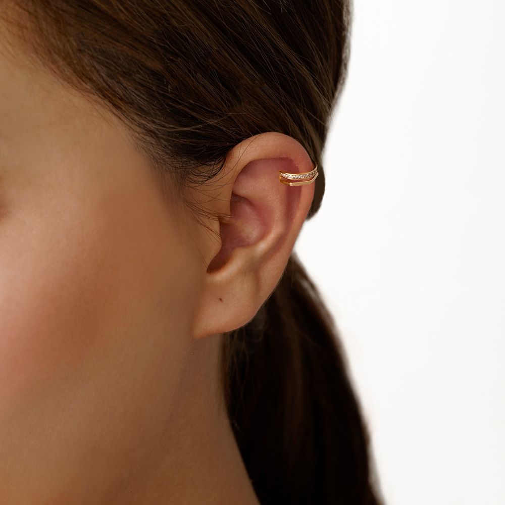 گوشواره شوپینگ حلقه ای طلایی