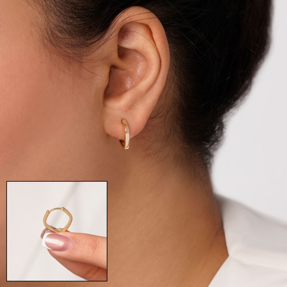 گوشواره شوپینگ حلقه ای طلایی