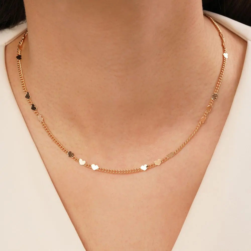 تصویر زنجیر کارتیر قلبی طلایی شوپینگ  