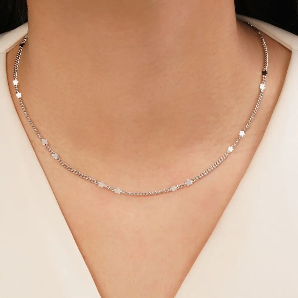 تصویر زنجیر کارتیر ستاره نقره ای شوپینگ