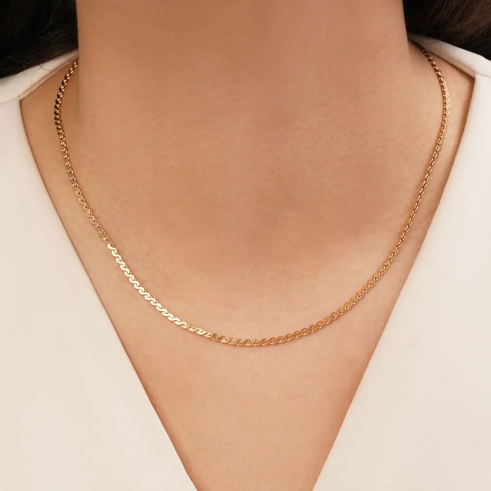 تصویر زنجیر بافت طلایی شوپینگ 