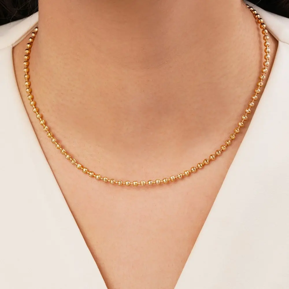 تصویر زنجیر توپی تراش دار طلایی شوپینگ