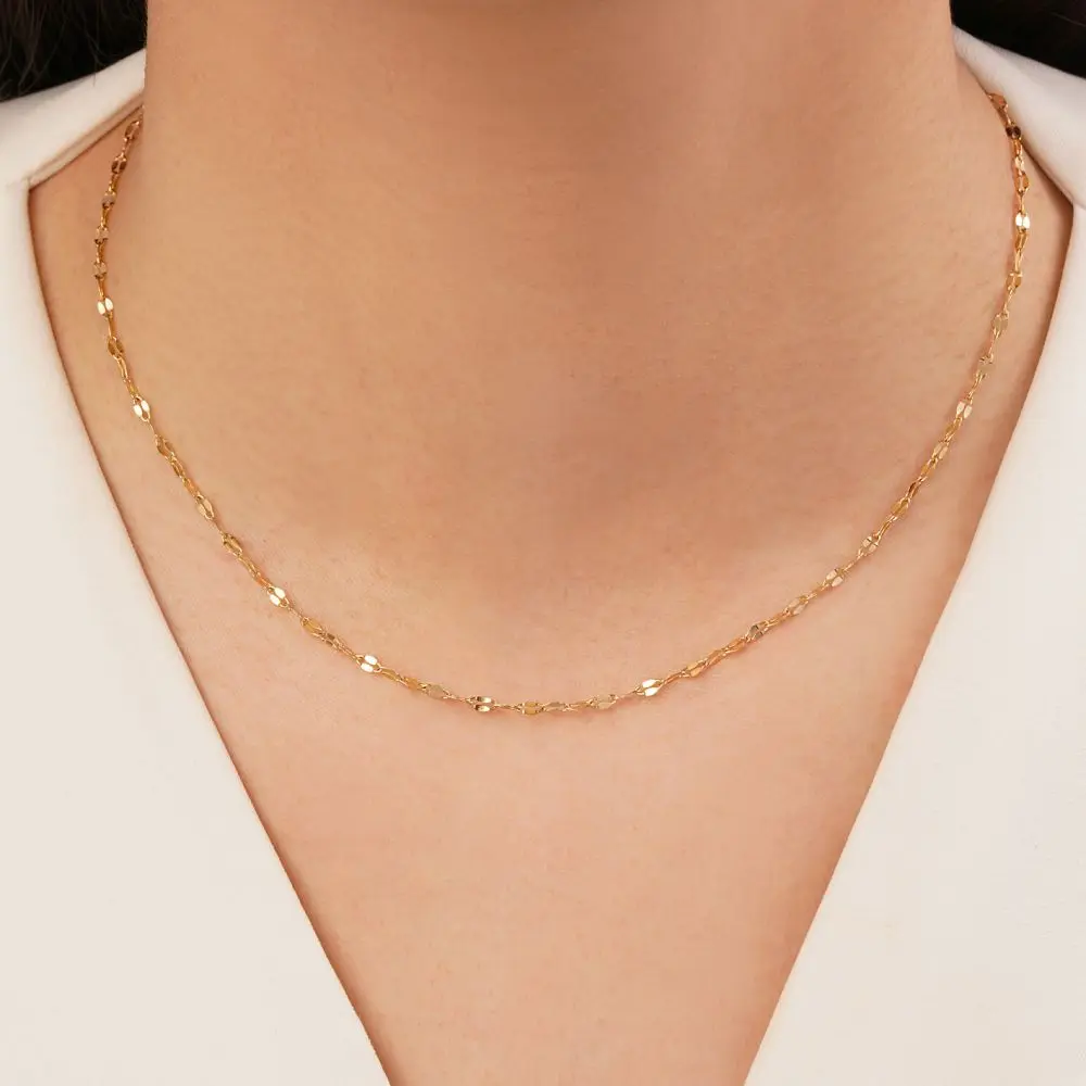 تصویر زنجیر تراش دار طلایی شوپینگ 