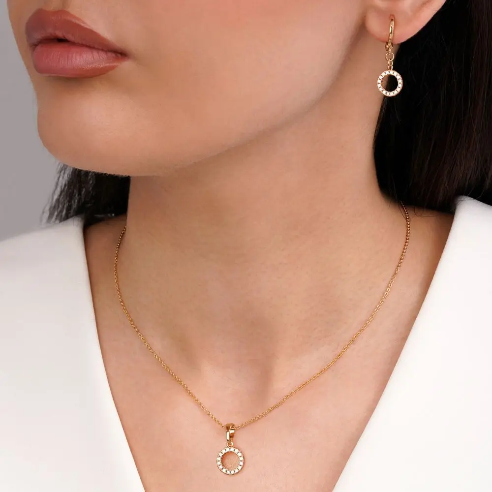 تصویر نیم ست دایره نگین دار طلایی شوپینگ