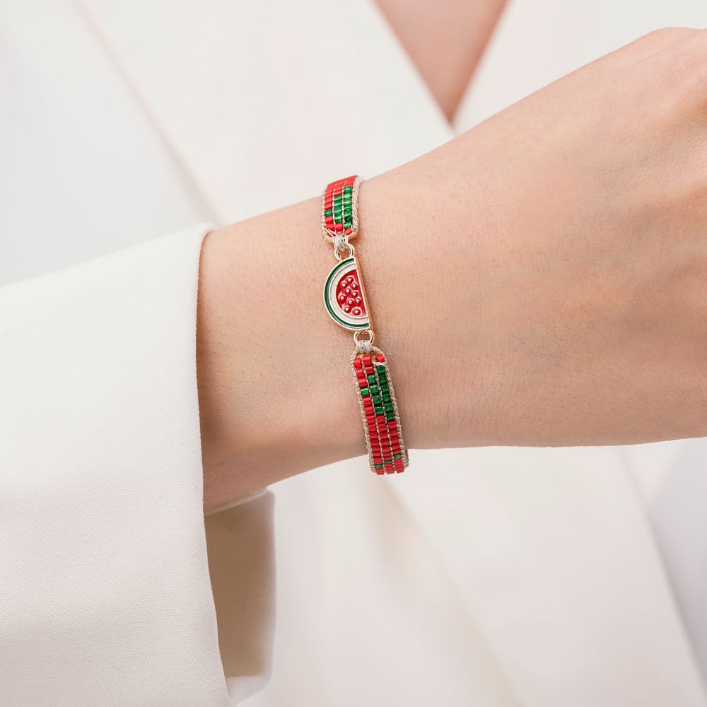 تصویر دستبند میوکی پلاک انار یلدایی