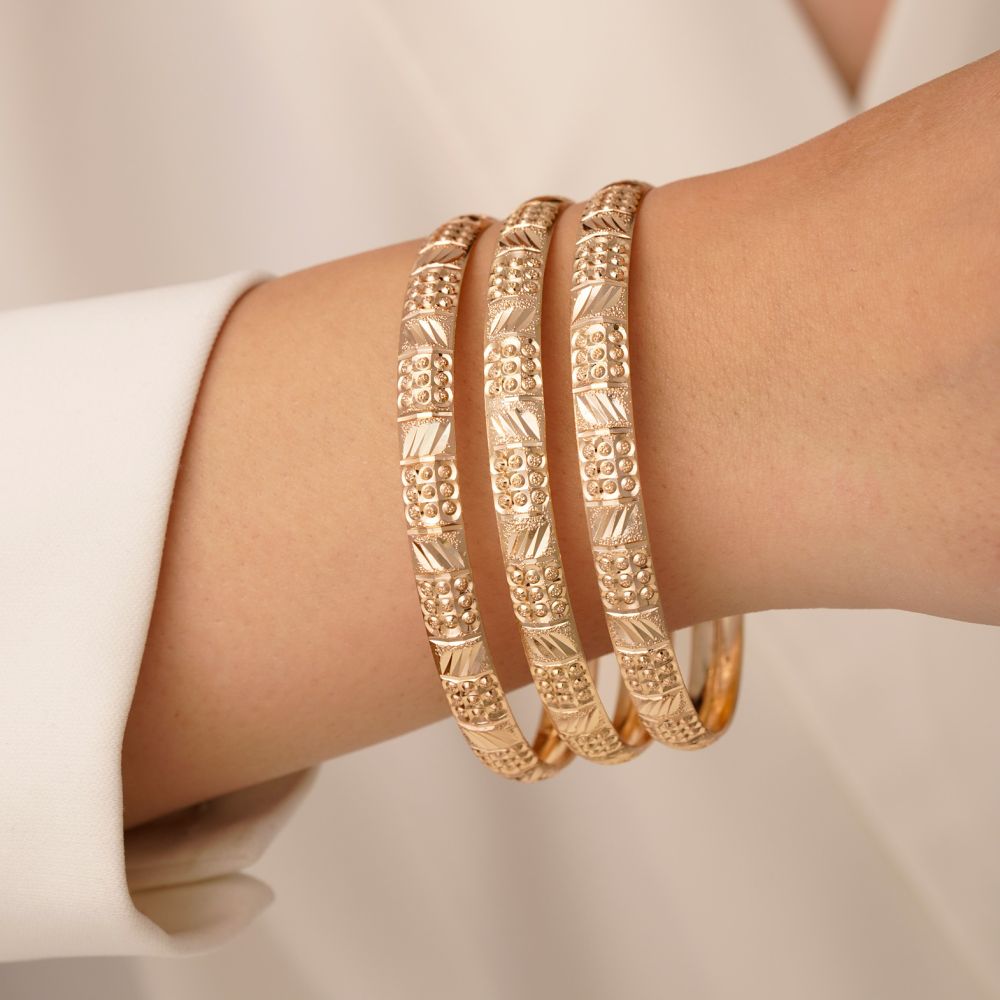 النگو 7 میل زنانه سایز چهار طلایی ضمانتی (بسته 3 عددی)