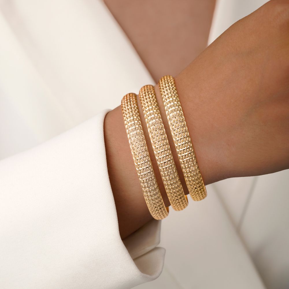 النگو 1 سانت زنانه سایز دو طلایی 1000 ضمانتی (بسته3عددی)	