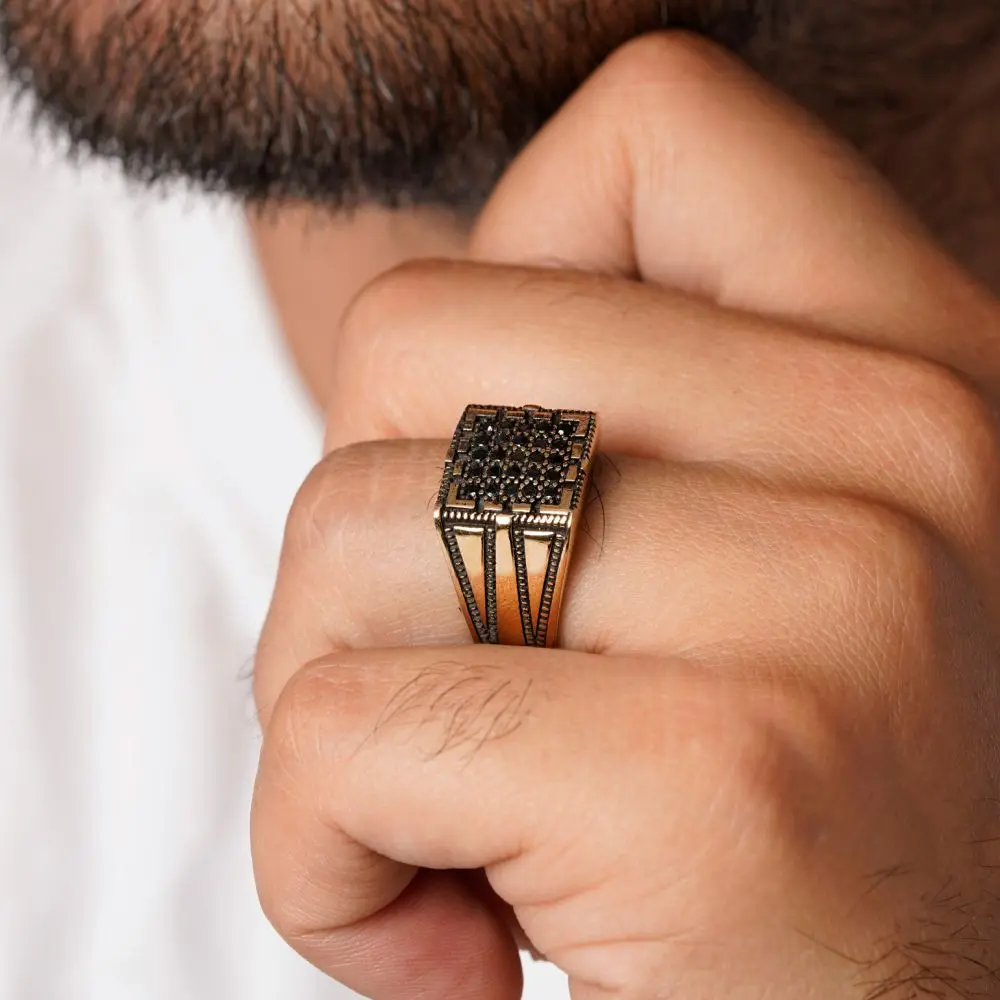 تصویر انگشتر طلاروس مردانه کد 9