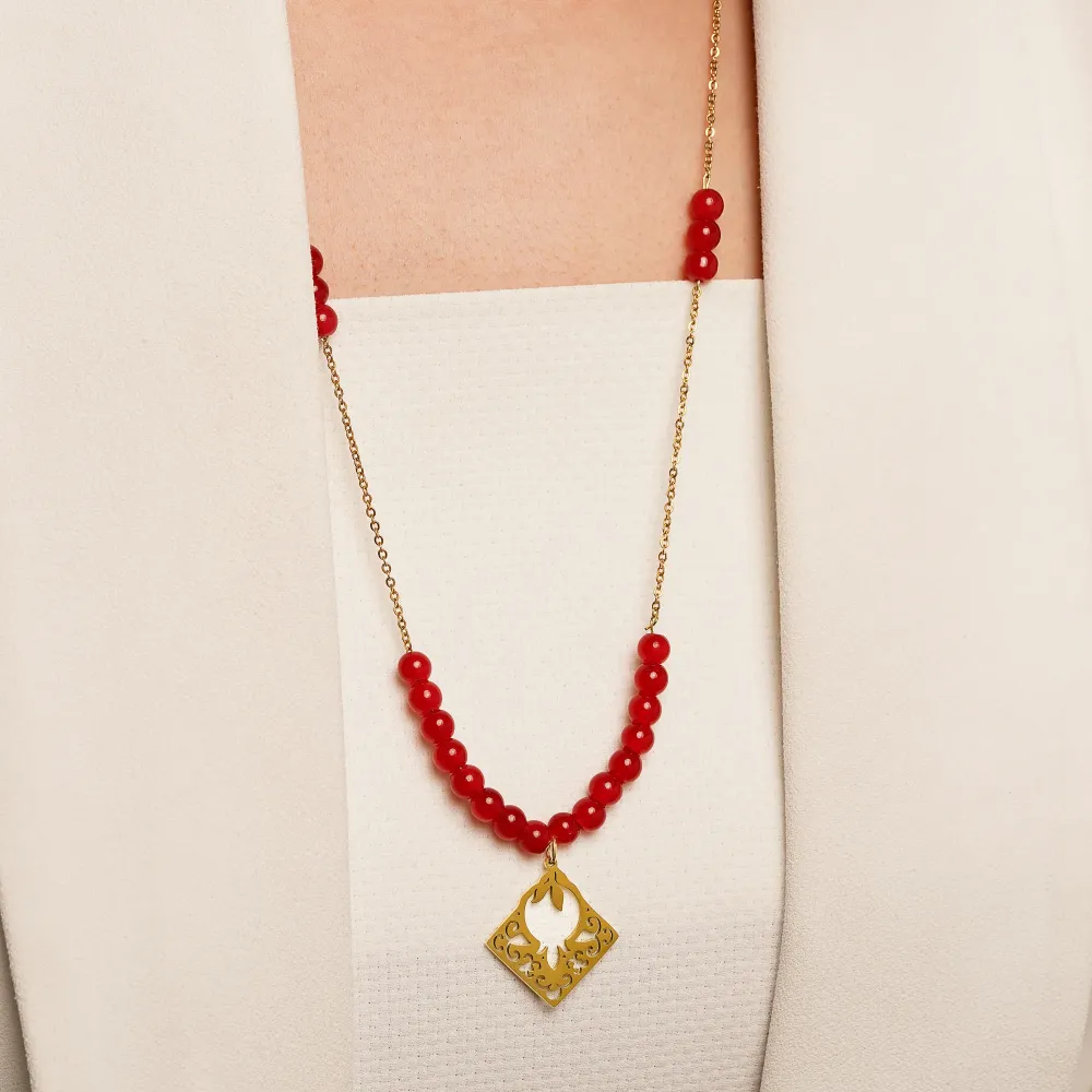 گردنبند مهره آویز استیل