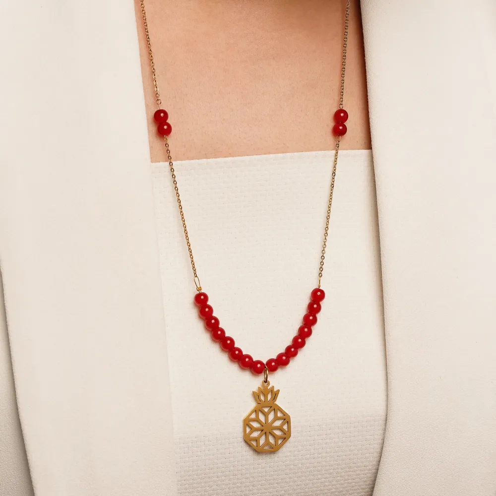 گردنبند مهره آویز استیل انار