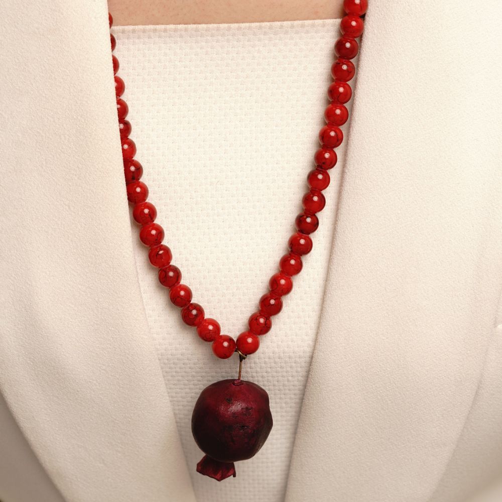 گردنبند انار خشک مهره ای