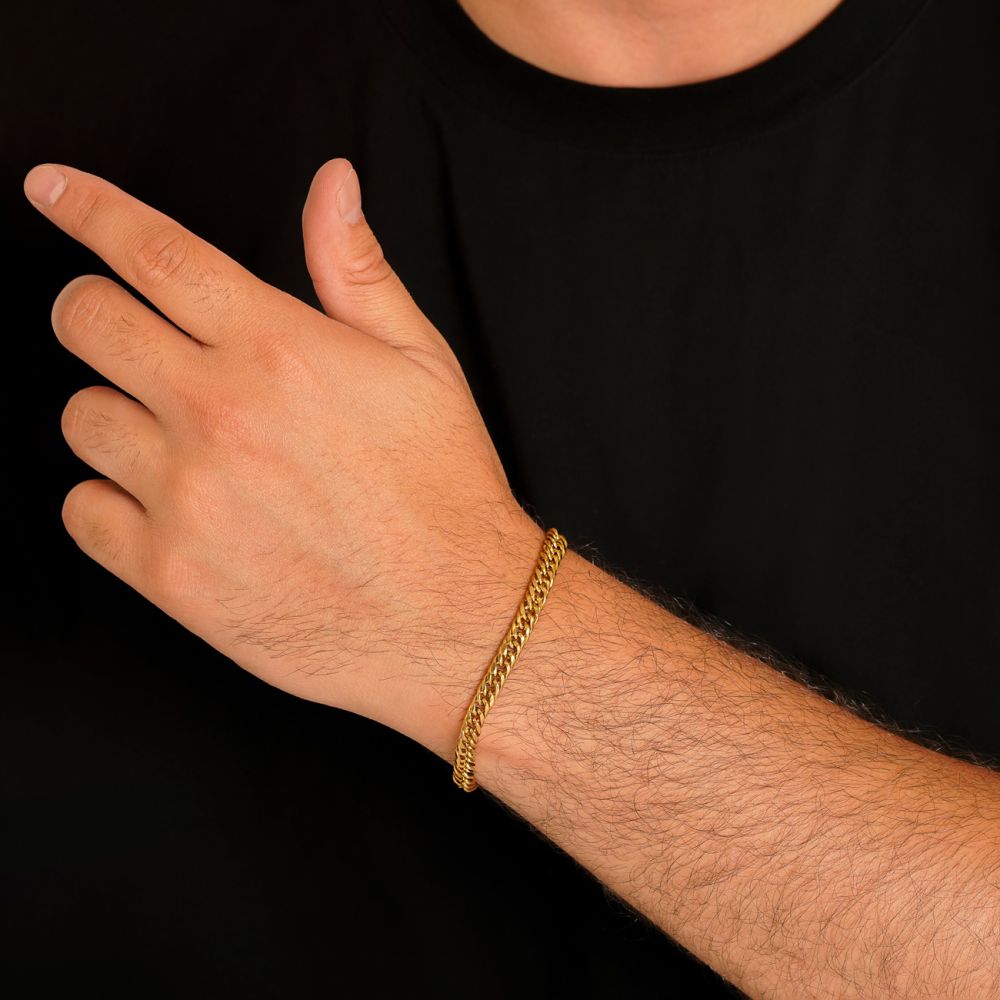 دستبند استیل 304 (Cartier ) کارتیر 6 میل طلایی