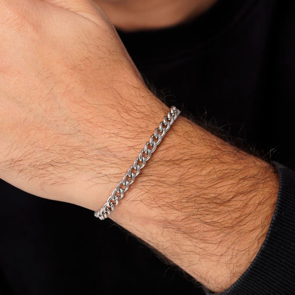 تصویر دستبند استیل 304 کارتیر 5.8 میل سفید