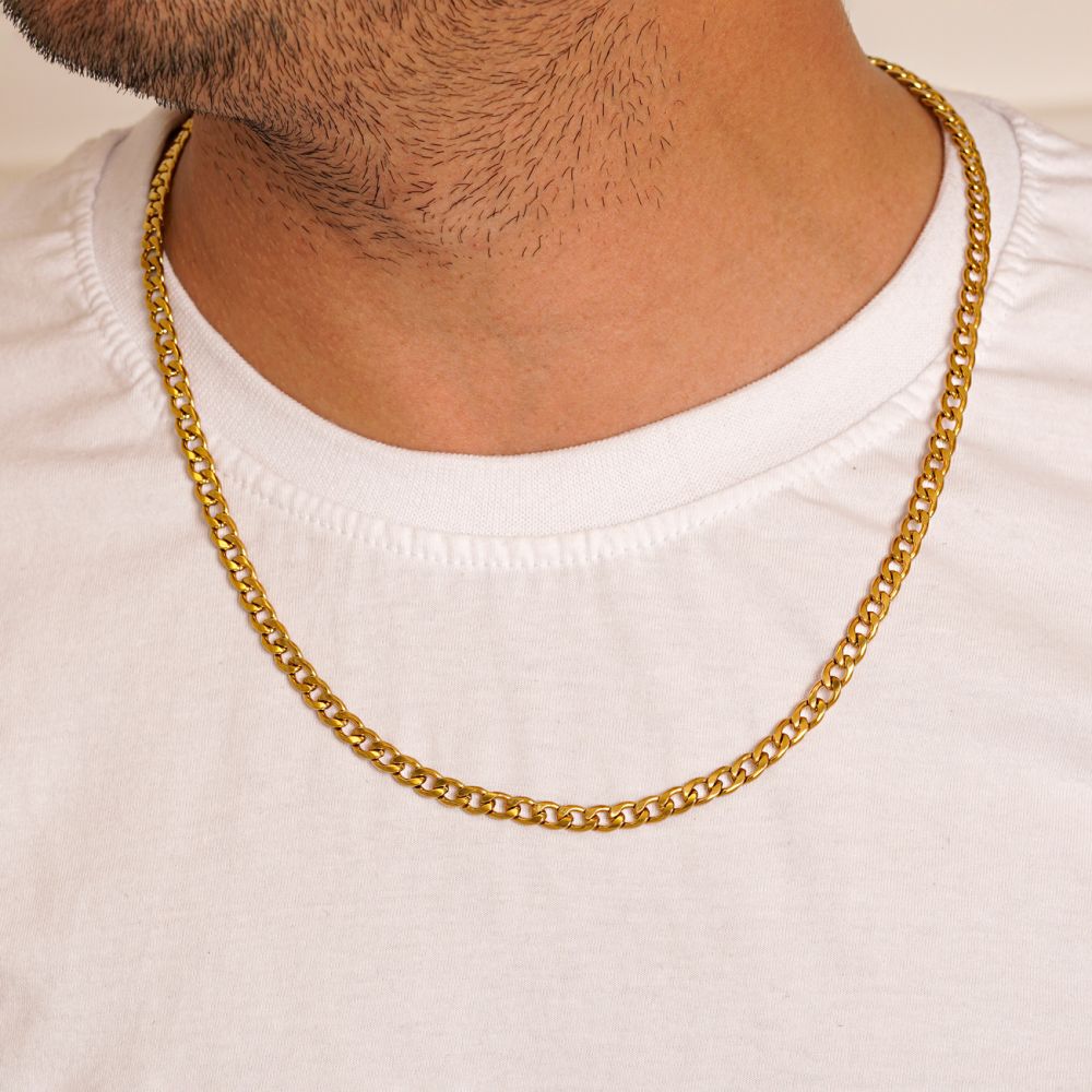 زنجیر استیل 304 (Cartier )کارتیر 5 میل طلایی