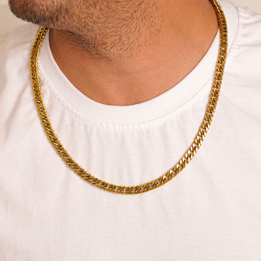 زنجیر استیل 304 (Cartier ) کارتیر 7 میل طلایی