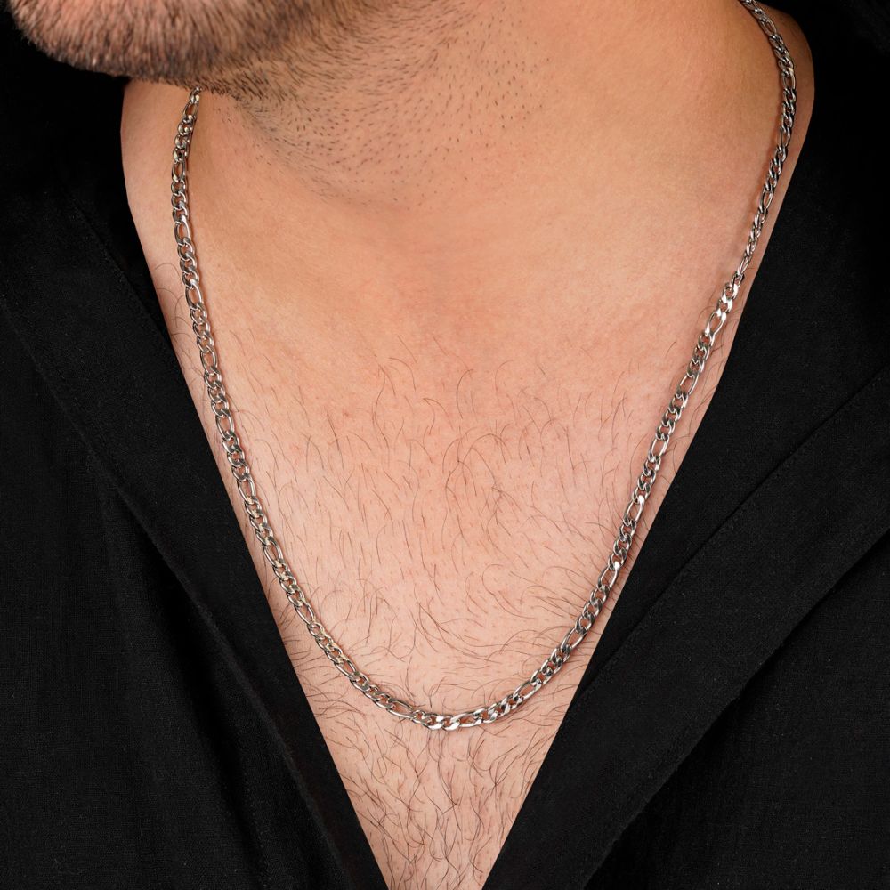 تصویر زنجیر استیل 304 فیگارو 4.5 میل سفید