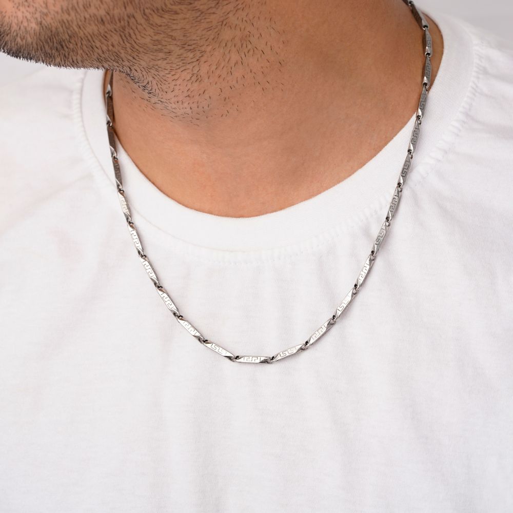 تصویر زنجیر استیل 304 کبریتی 3 میل سفید