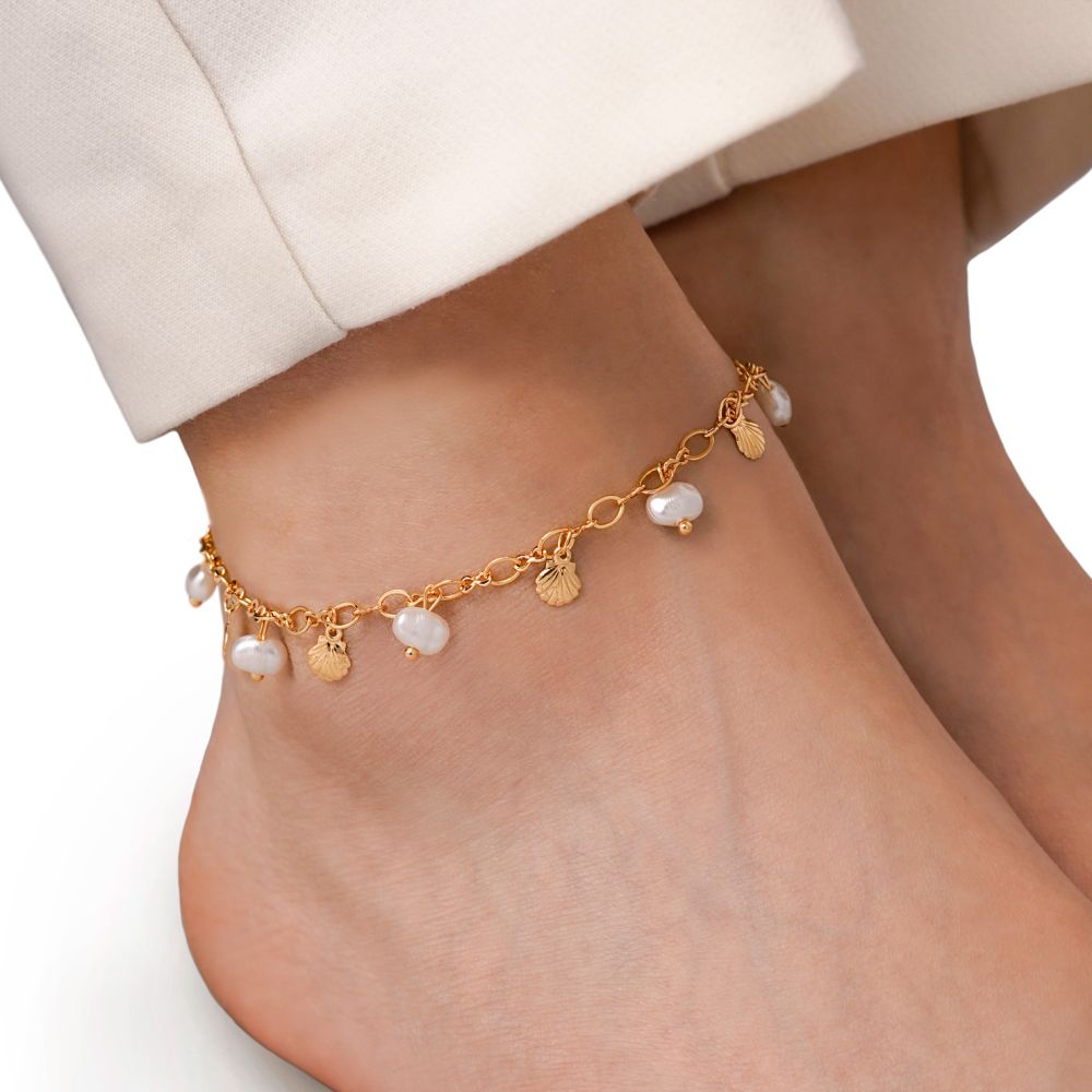 تصویر پابند YSX آویز دار مروارید طلایی