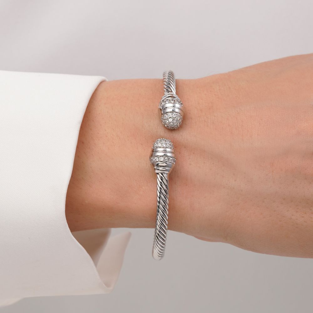 تصویر دستبند النگویی YSX دیوید یورمن سفید (فری سایز)