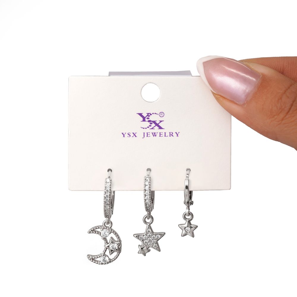 گوشواره Ysx سه عددی سفید