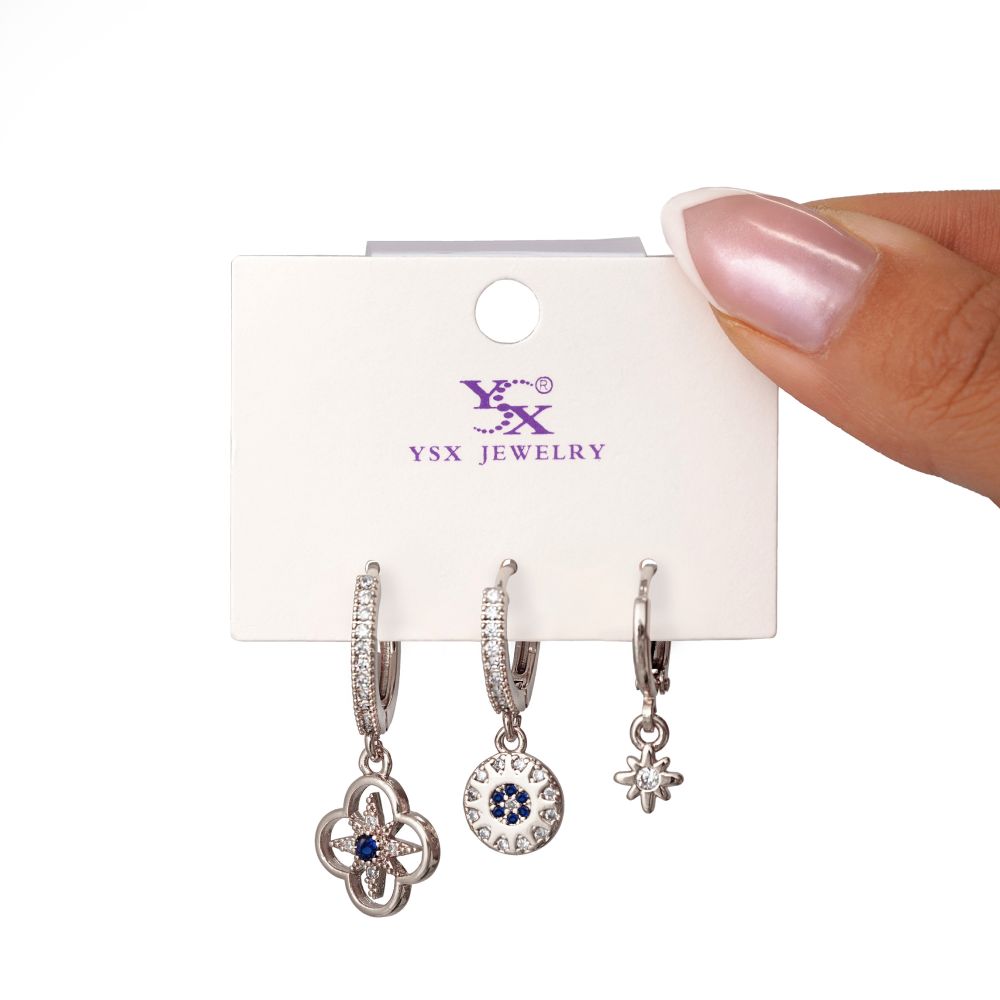 گوشواره Ysx سه عددی سفید