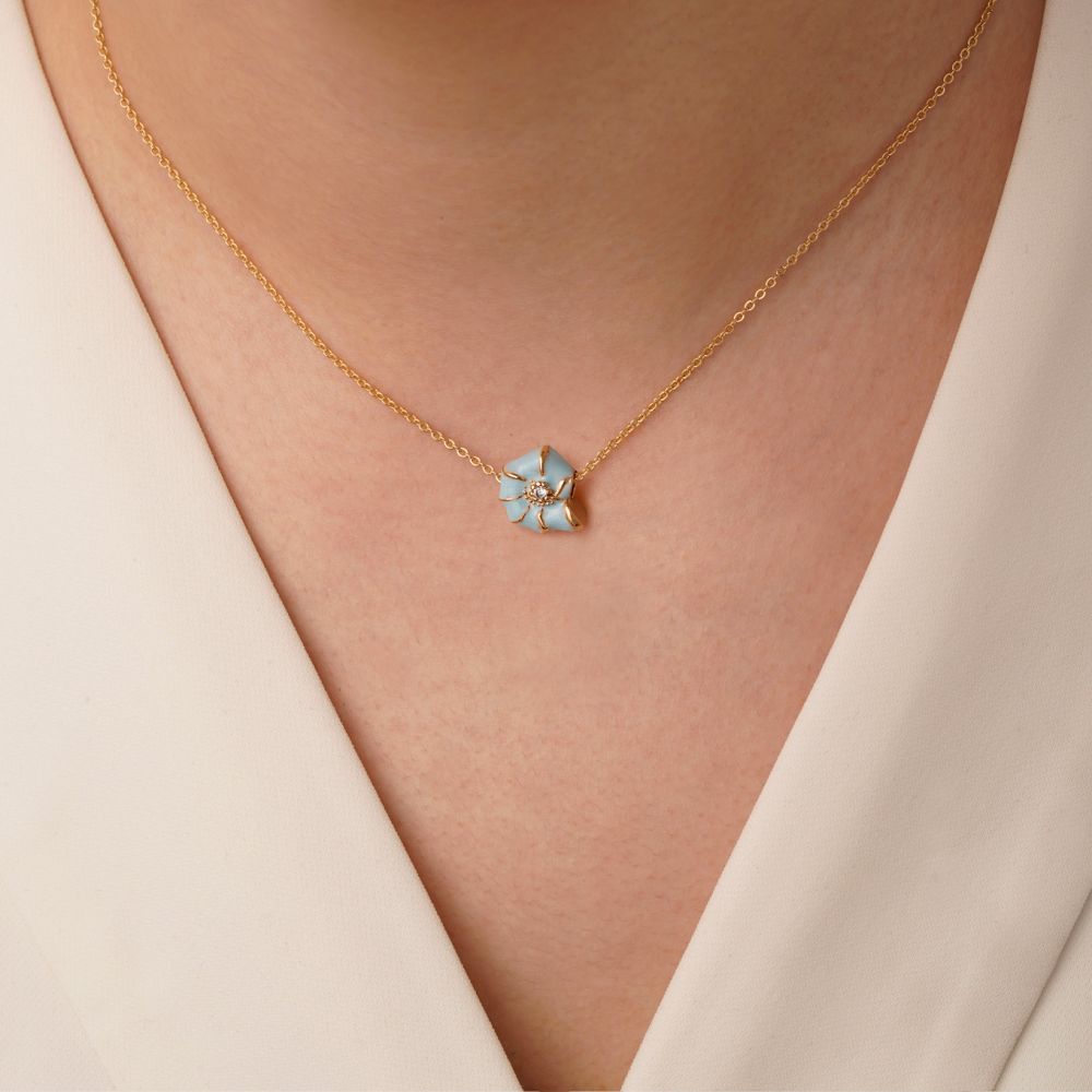 تصویر گردنبد YSXپلاک دار طلایی