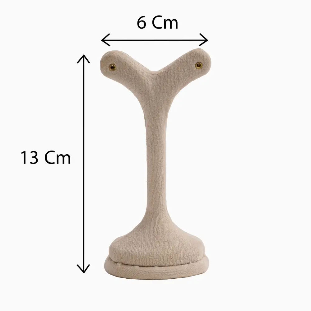 تصویر پایه گوشواره نخل مخمل رنگ کرم