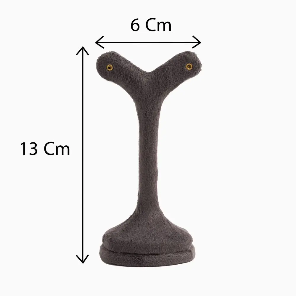 تصویر پایه گوشواره نخل مخمل رنگ زغالی