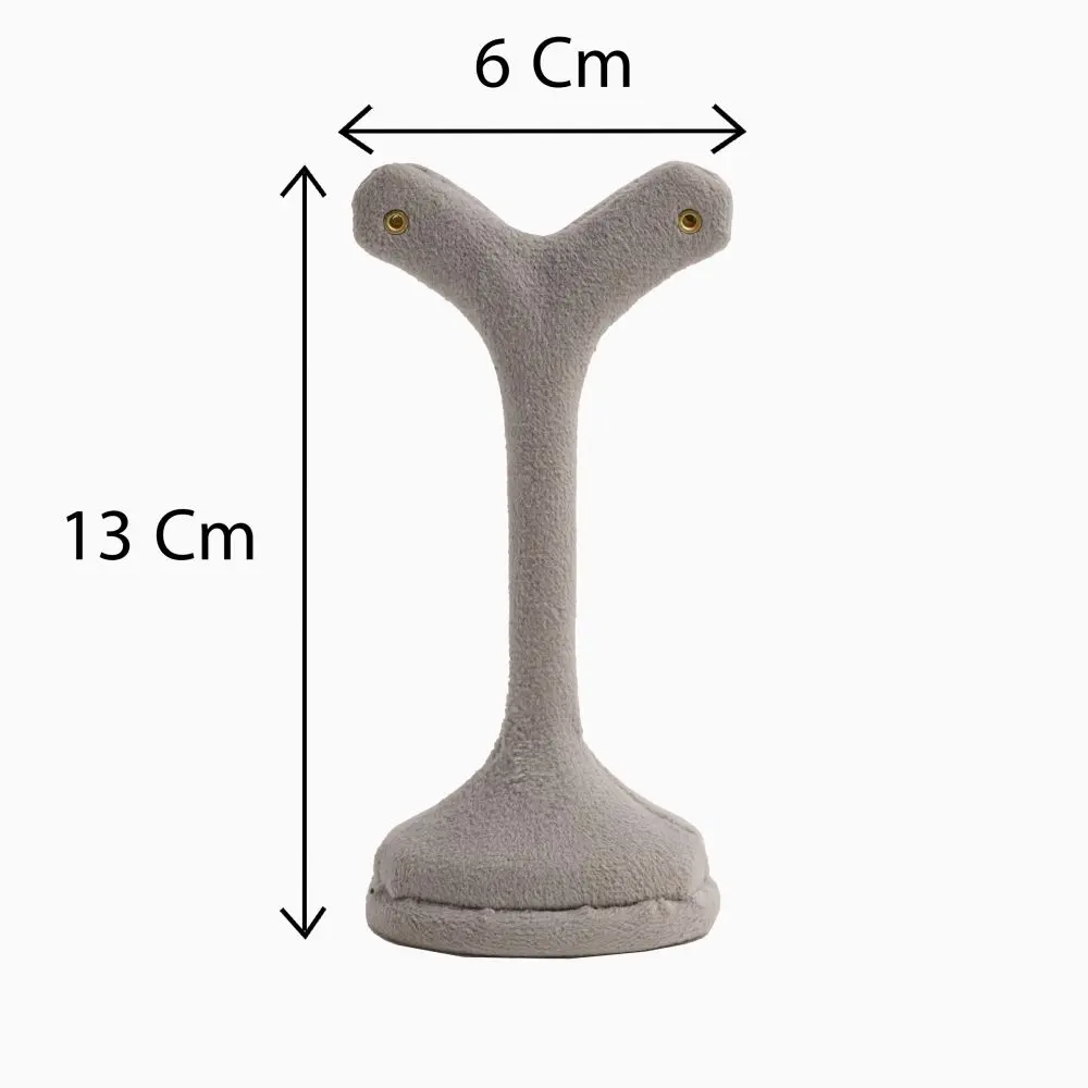 تصویر پایه گوشواره نخل مخمل رنگ خاکستری