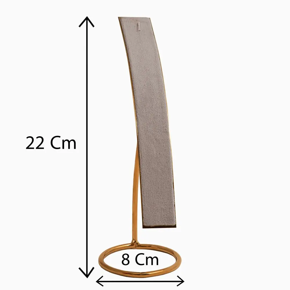تصویر پایه دستبندی طلایی مخمل رنگ خاکستری