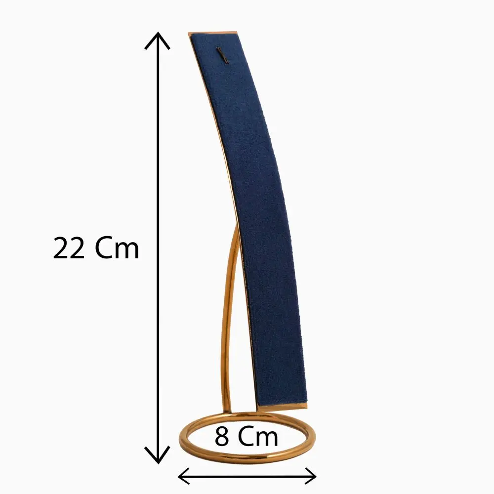تصویر پایه دستبندی طلایی مخمل رنگ سورمه ای
