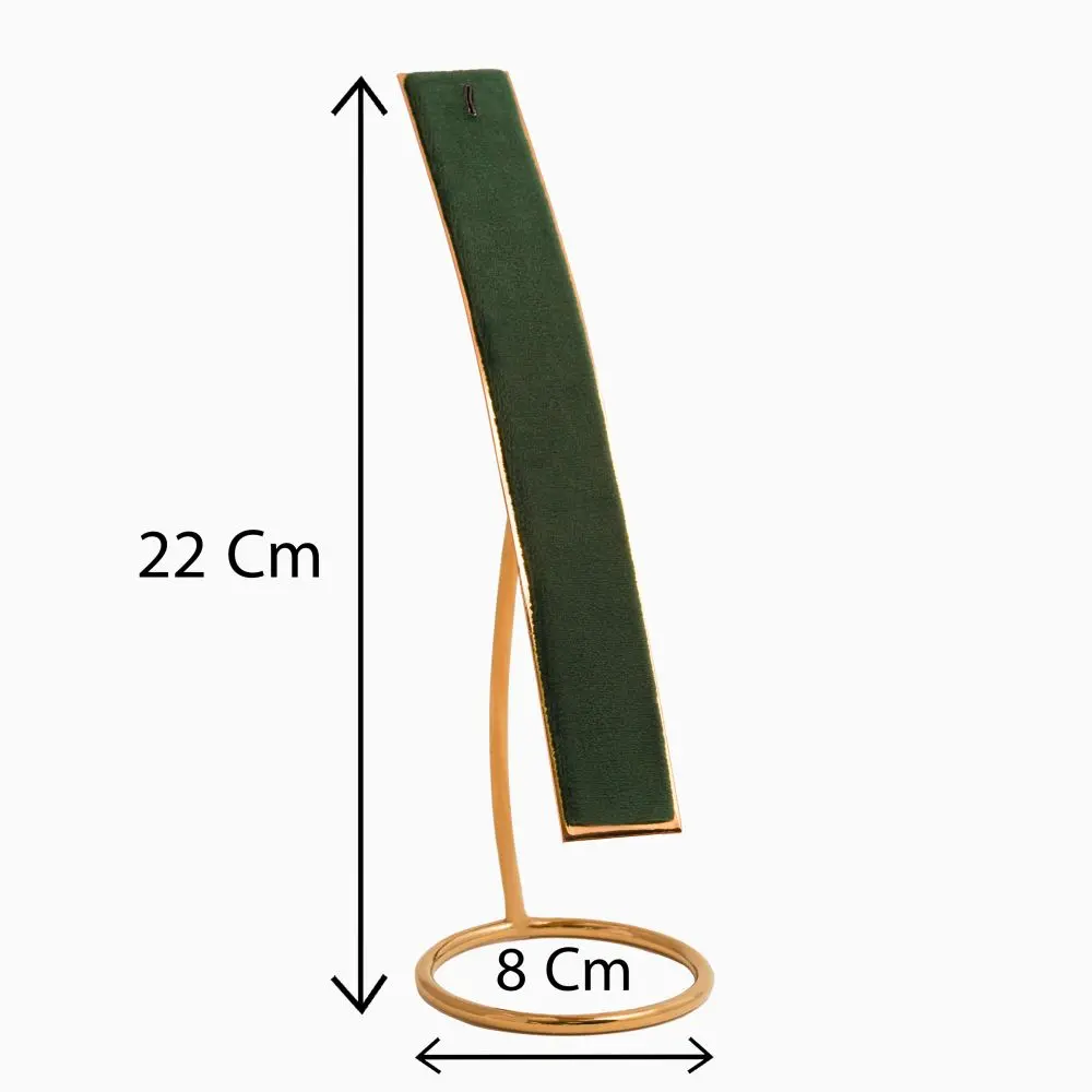 تصویر پایه دستبندی طلایی مخمل رنگ سبز پررنگ